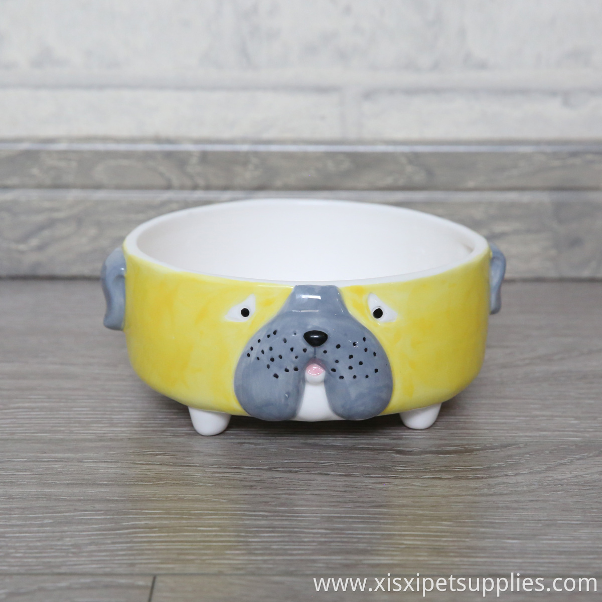 Pet Supplier OEM ODM Ceramic Holder Metal Pet Feeding Dog Bowl